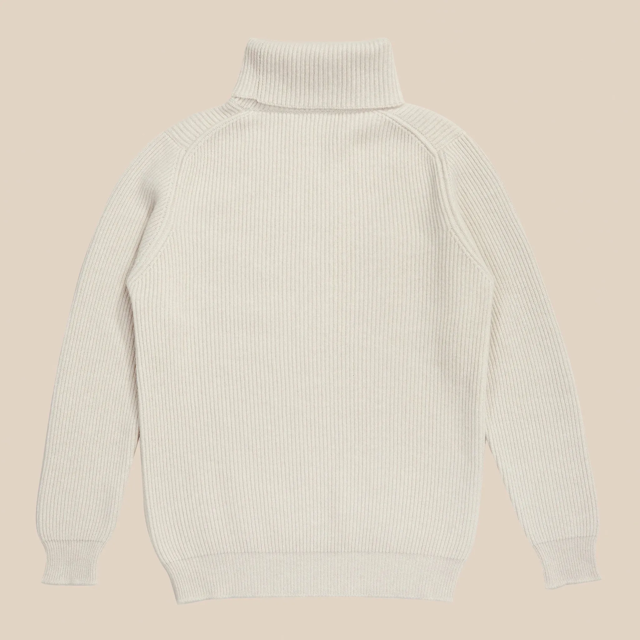 Cashmere ribbed submariner rollneck in ecru
