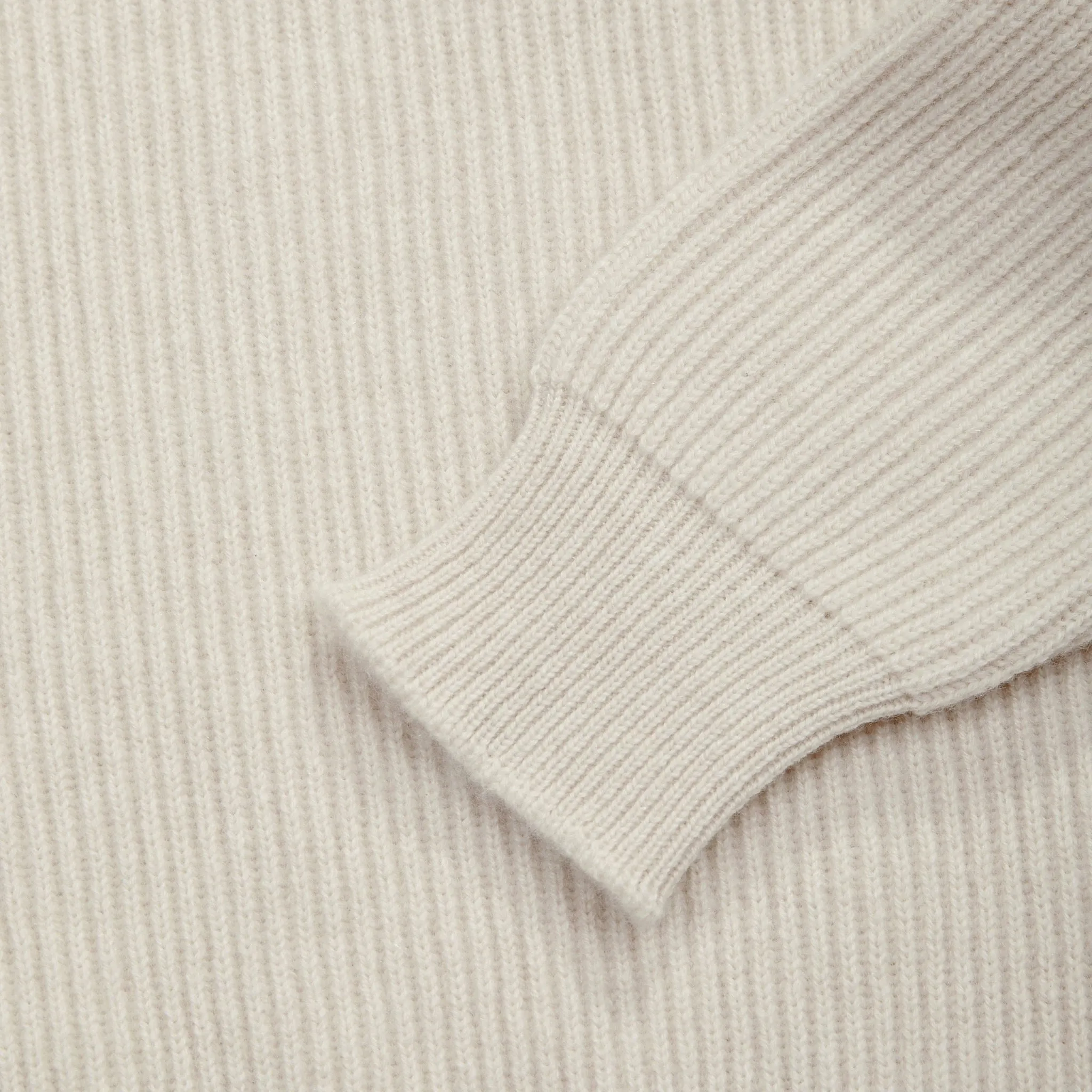 Cashmere ribbed submariner rollneck in ecru