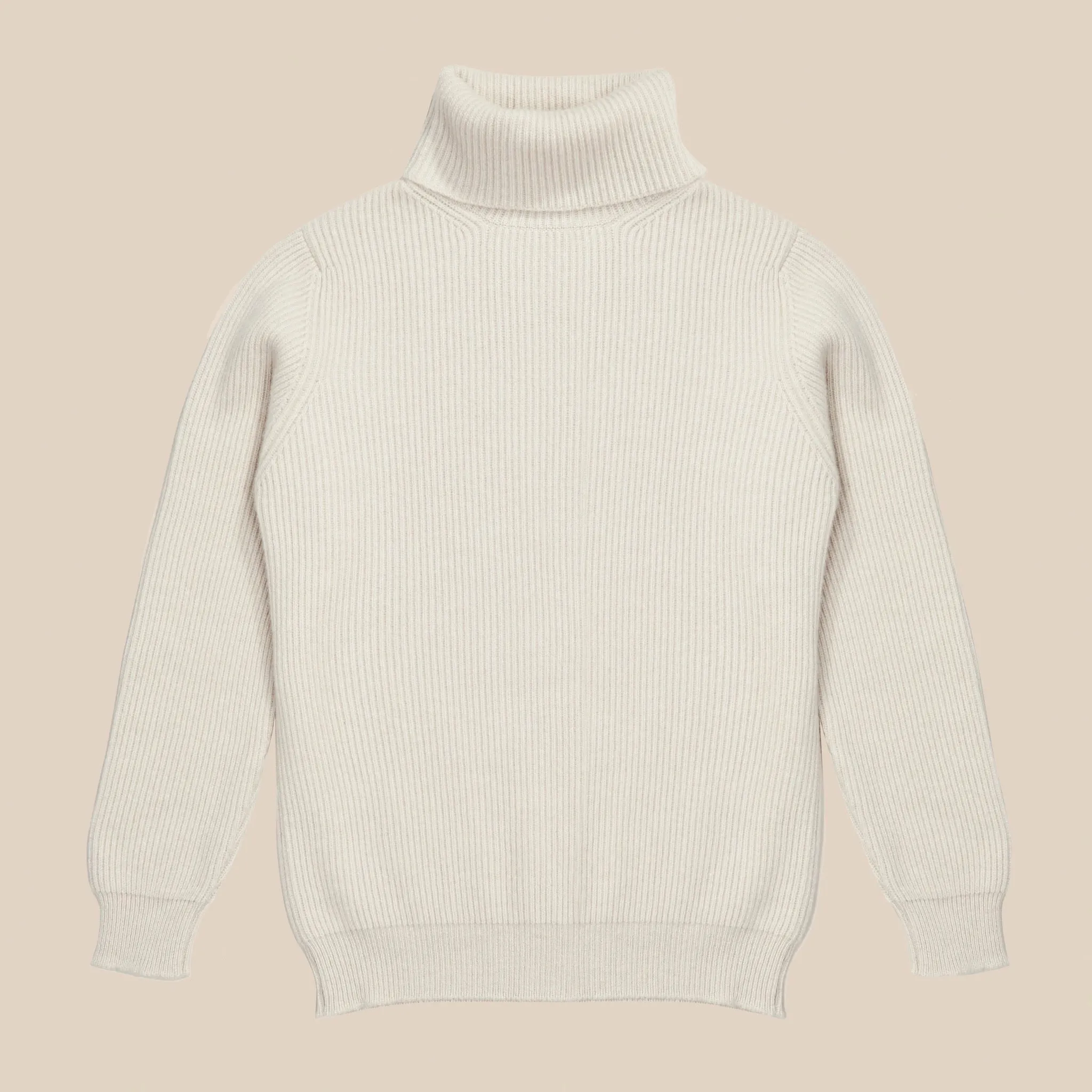 Cashmere ribbed submariner rollneck in ecru