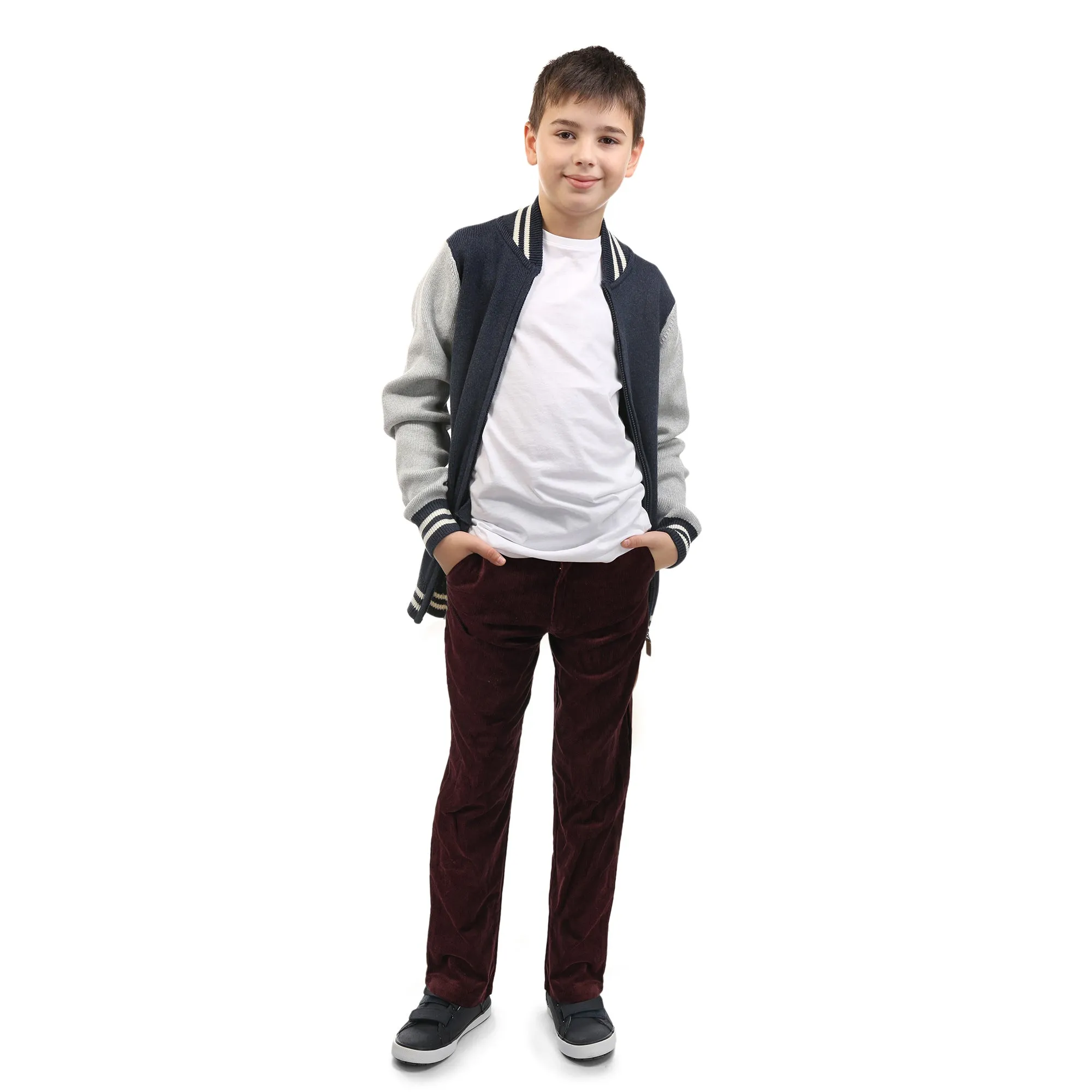 Charcoal Gray Regular Fit Corduroy Pants