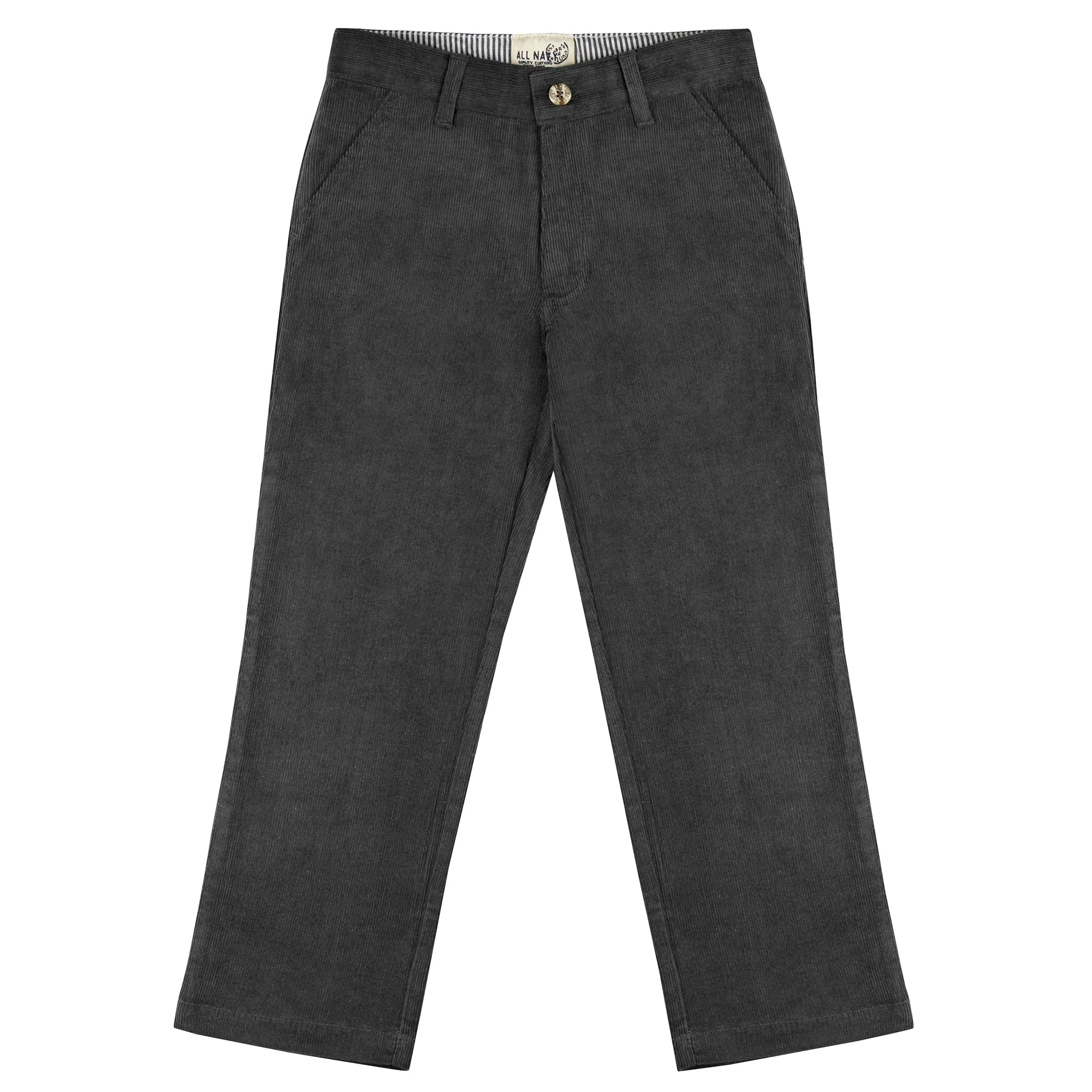 Charcoal Gray Regular Fit Corduroy Pants