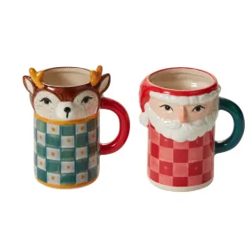 Christmas Checkerboard Tall Mugs