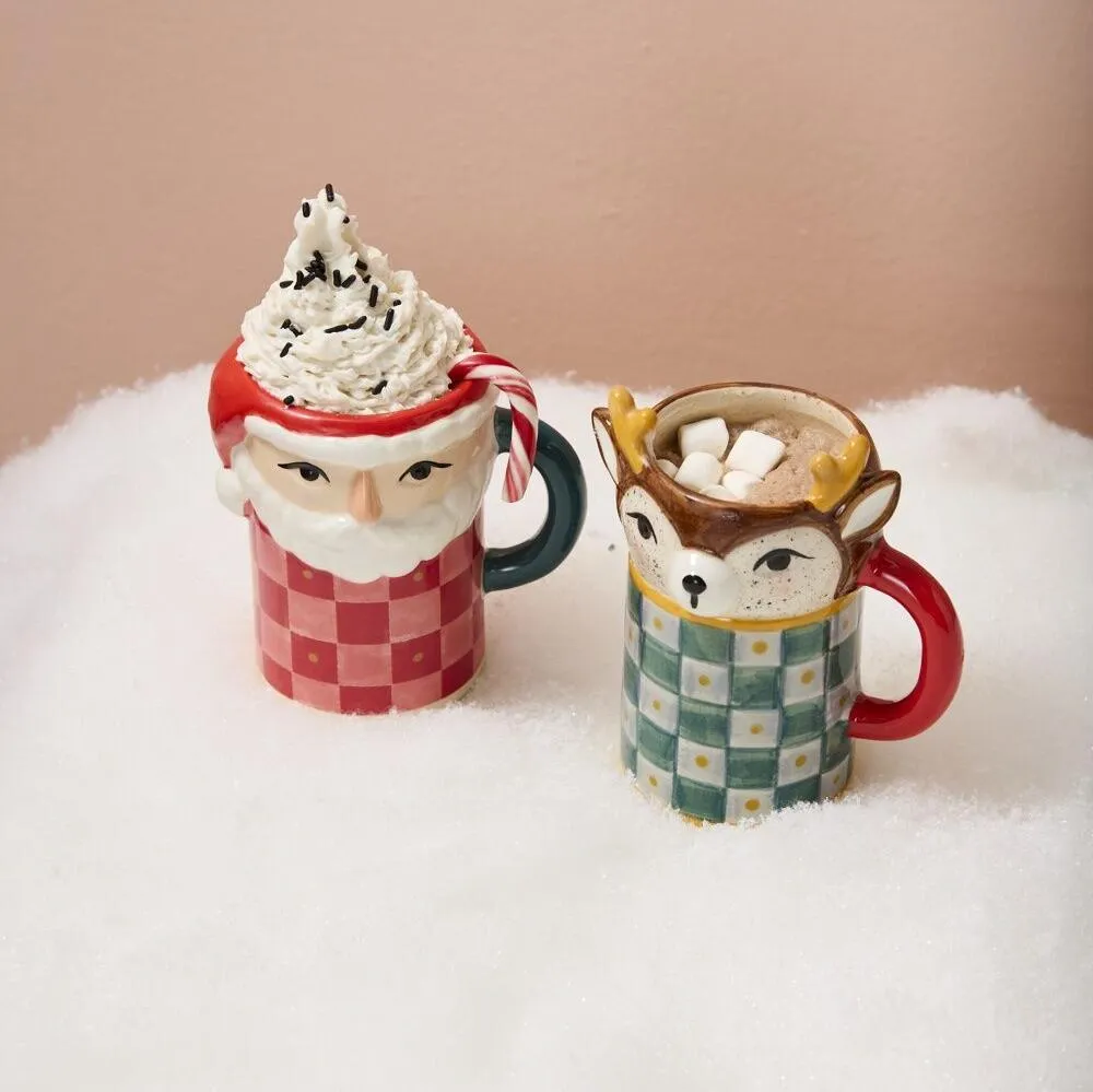 Christmas Checkerboard Tall Mugs
