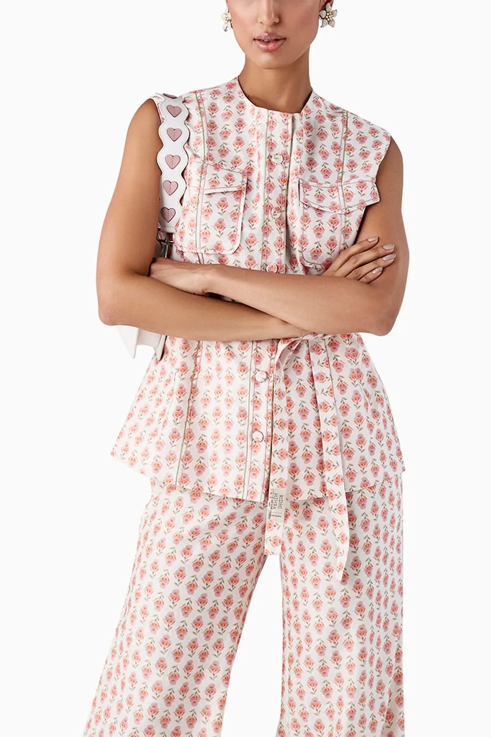 Clemensia Ivory Boota Print Pants Set