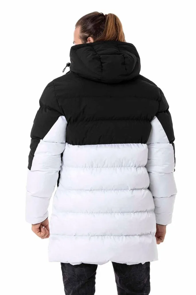 CM206 Men's Puffer Jacket in Black and White Colors