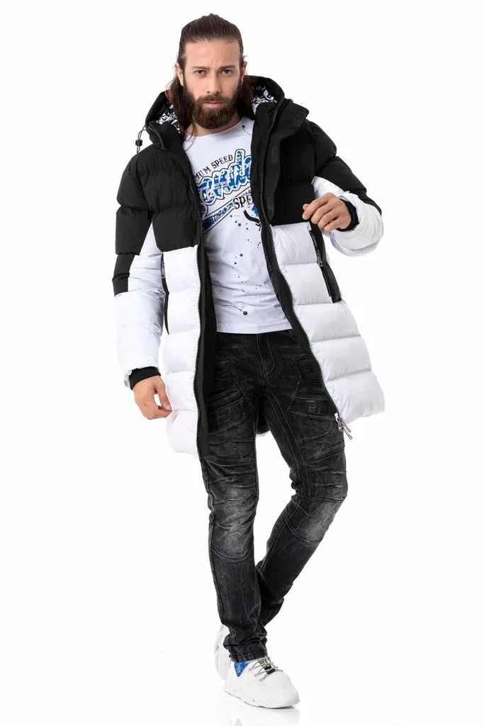 CM206 Men's Puffer Jacket in Black and White Colors