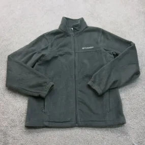 Columbia Mens Fleece Jacket Full Zip Long Sleeve Mock Neck Slate Green SZ Small
