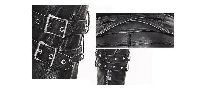 'Conformity is Corrosion of Society' Casual Punk Leather Pants