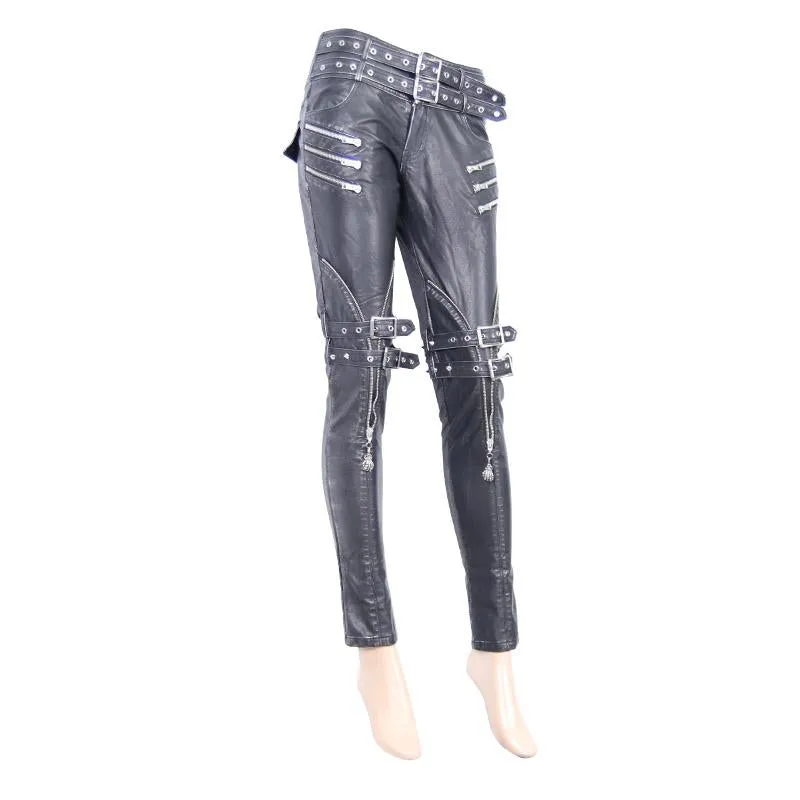 'Conformity is Corrosion of Society' Casual Punk Leather Pants