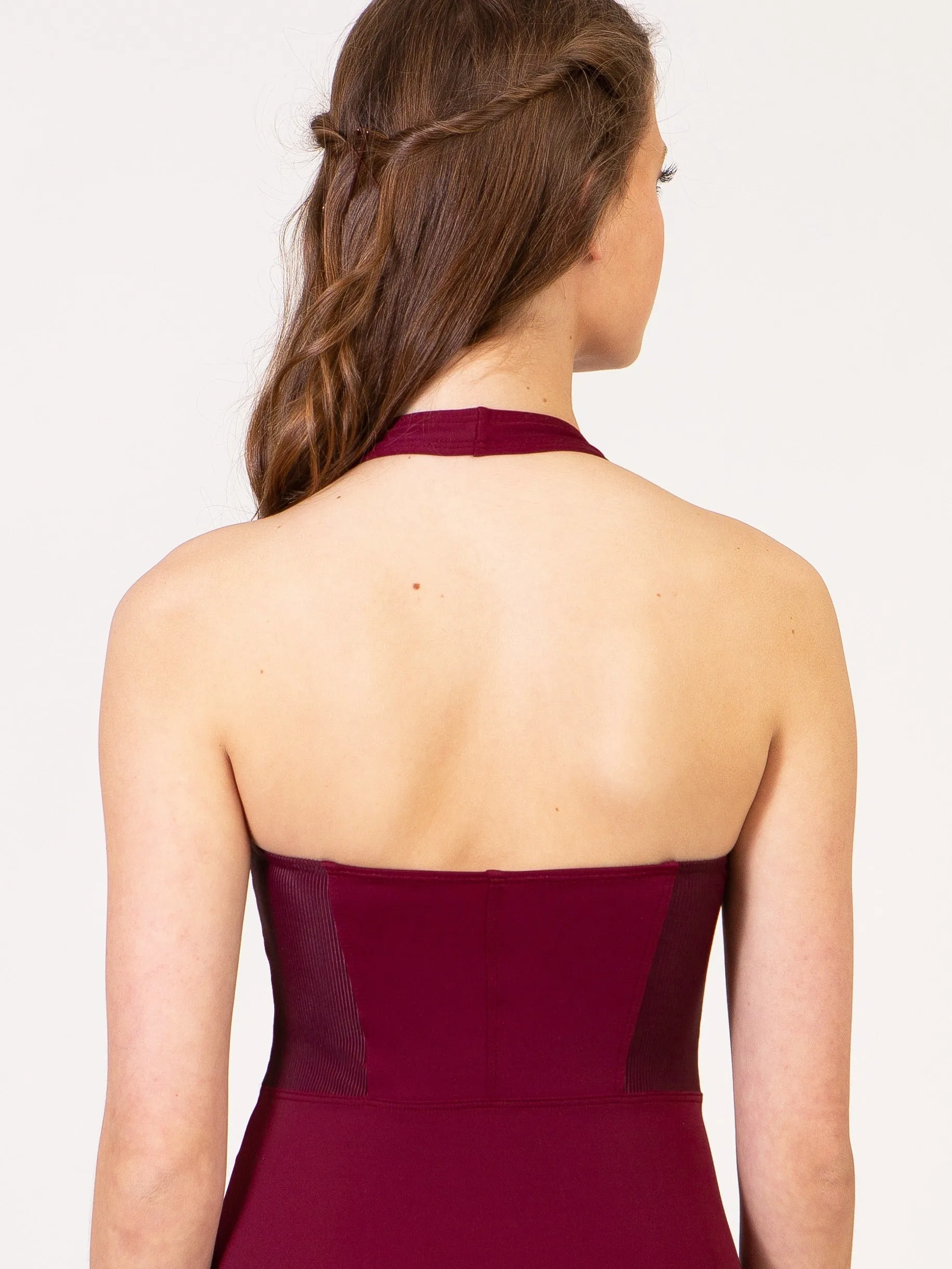 Contour Zip Front Halter Leotard