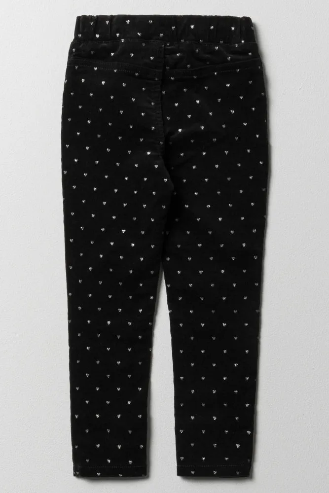 Corduroy Jeggings Black