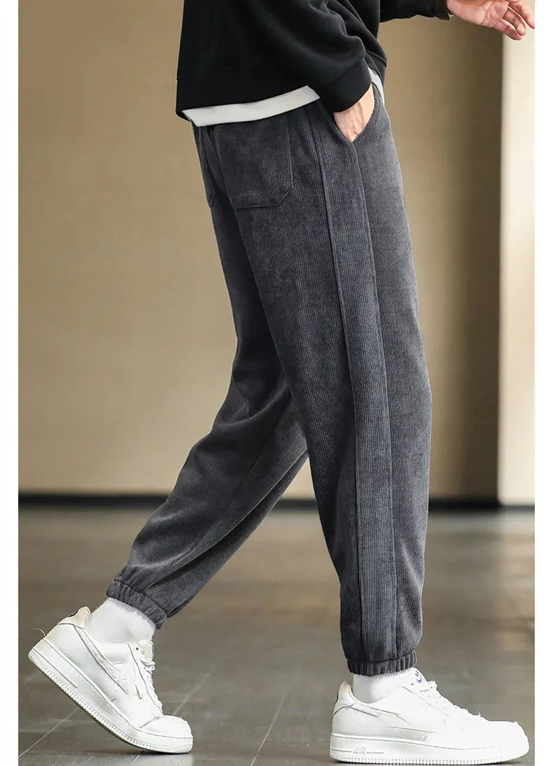 Corduroy-tyg, unisex, mjuk, avslappnad byxa