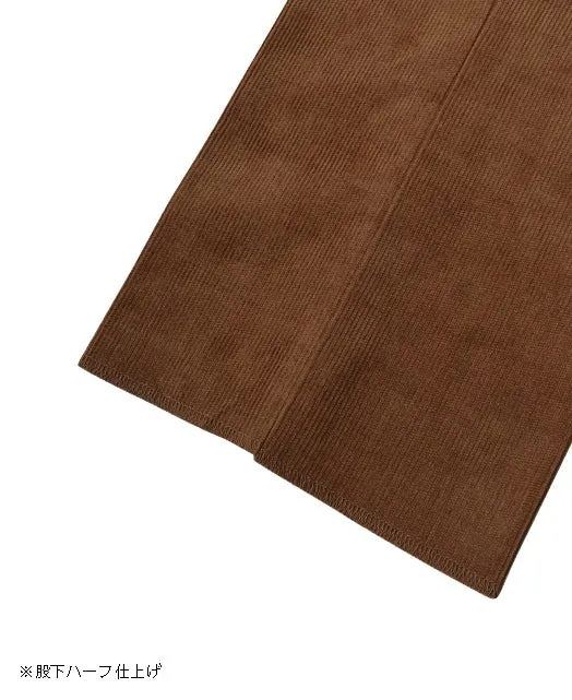 Cotton pants Fine-wale corduroy single pleat
