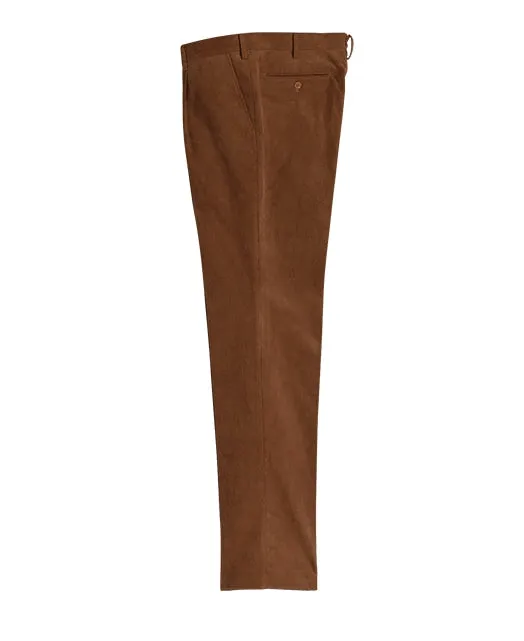 Cotton pants Fine-wale corduroy single pleat