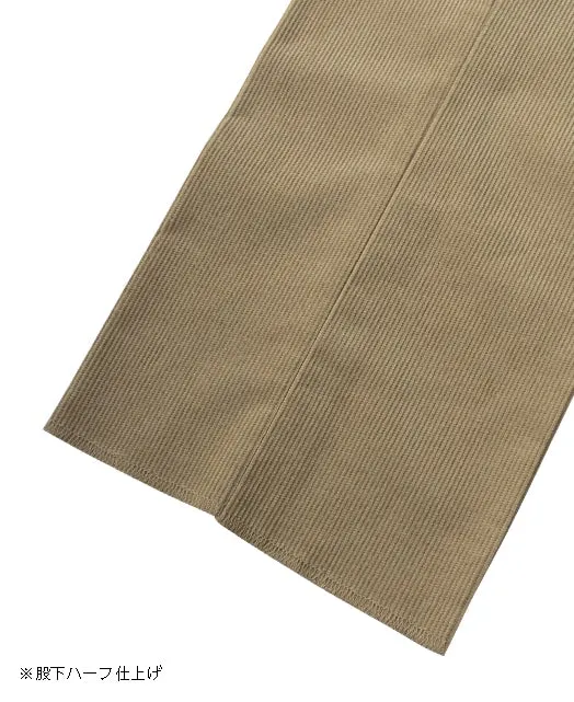 Cotton pants Fine-wale corduroy single pleat