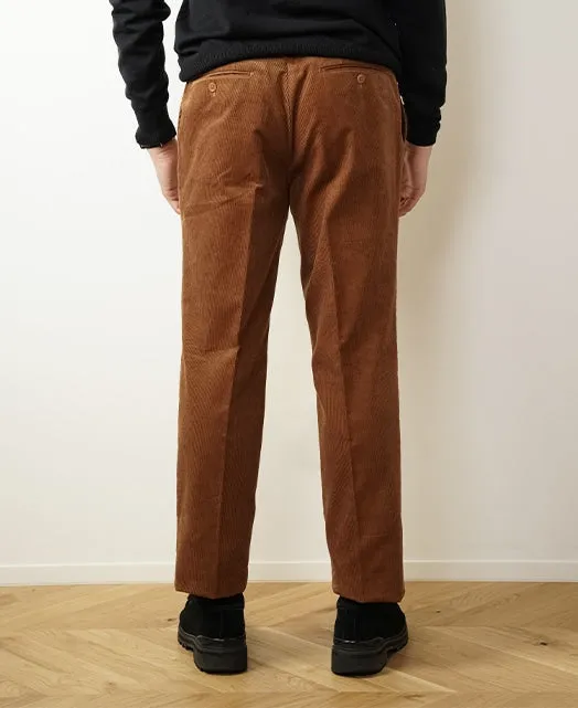 Cotton pants Fine-wale corduroy single pleat