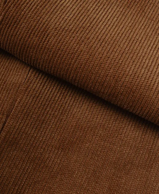 Cotton pants Fine-wale corduroy single pleat