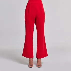 Crepe High Waist Flared Pants