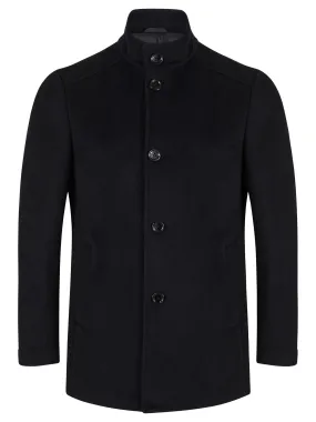 Daniel Grahame Watson Regular Fit Overcoat - Black