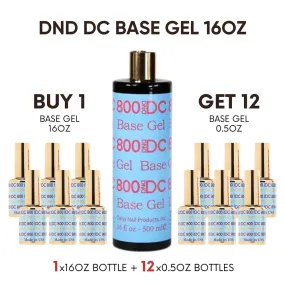 DND DC 800 Gel Base Coat 16oz Refill   Free 12 Free 0.5oz Bottles