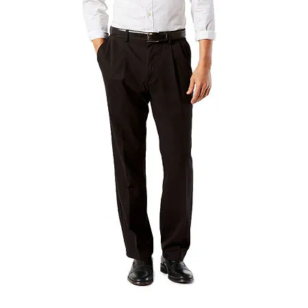 Dockers Mens Big Tall Easy Stretch Khaki Dress Pants Black 44 x 29