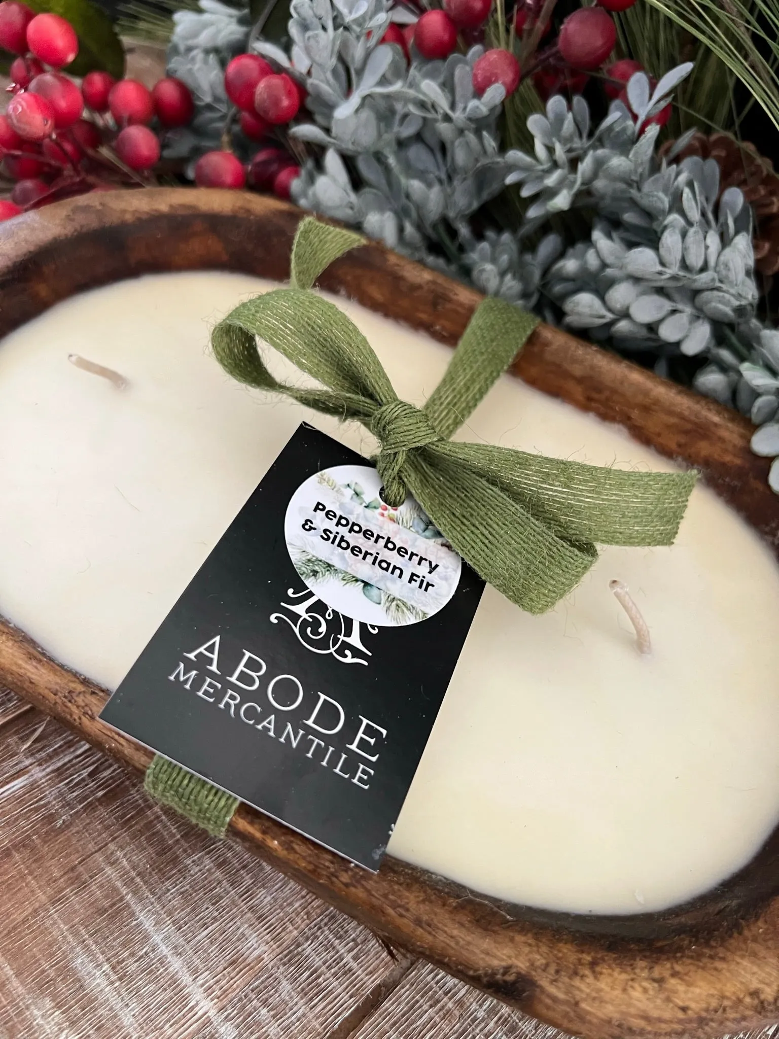 Dough Bowl Candle-Pepperberry   Siberian Fir