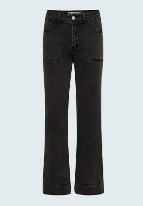 DSFlorence HW Denim Pants FL - BLACK WASHED