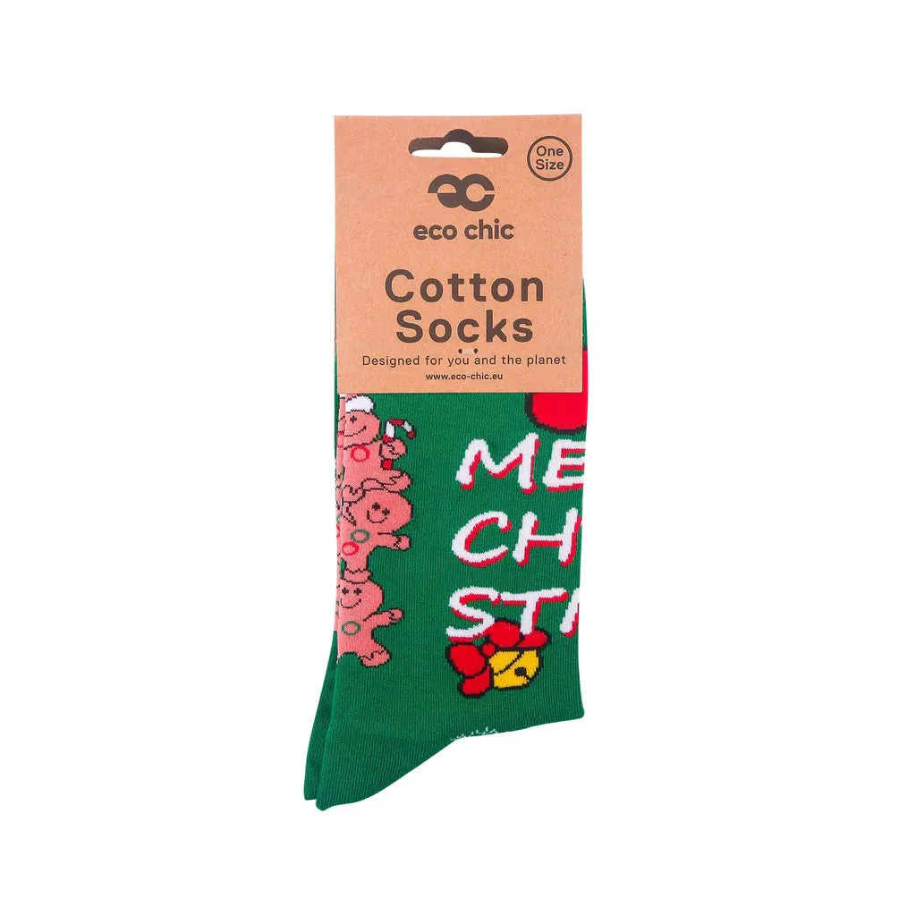 Eco Chic Eco-Friendly Gingerbread Man Bamboo Socks