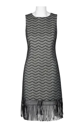 Elegant Lace Fringe Bodycon Dress with Back Zipper by Julia Jordan
