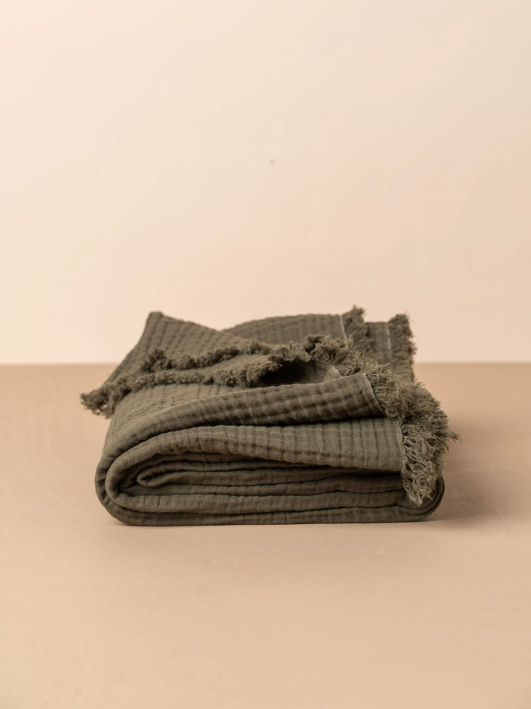 Enes Cotton Bedcover | Dark Olive