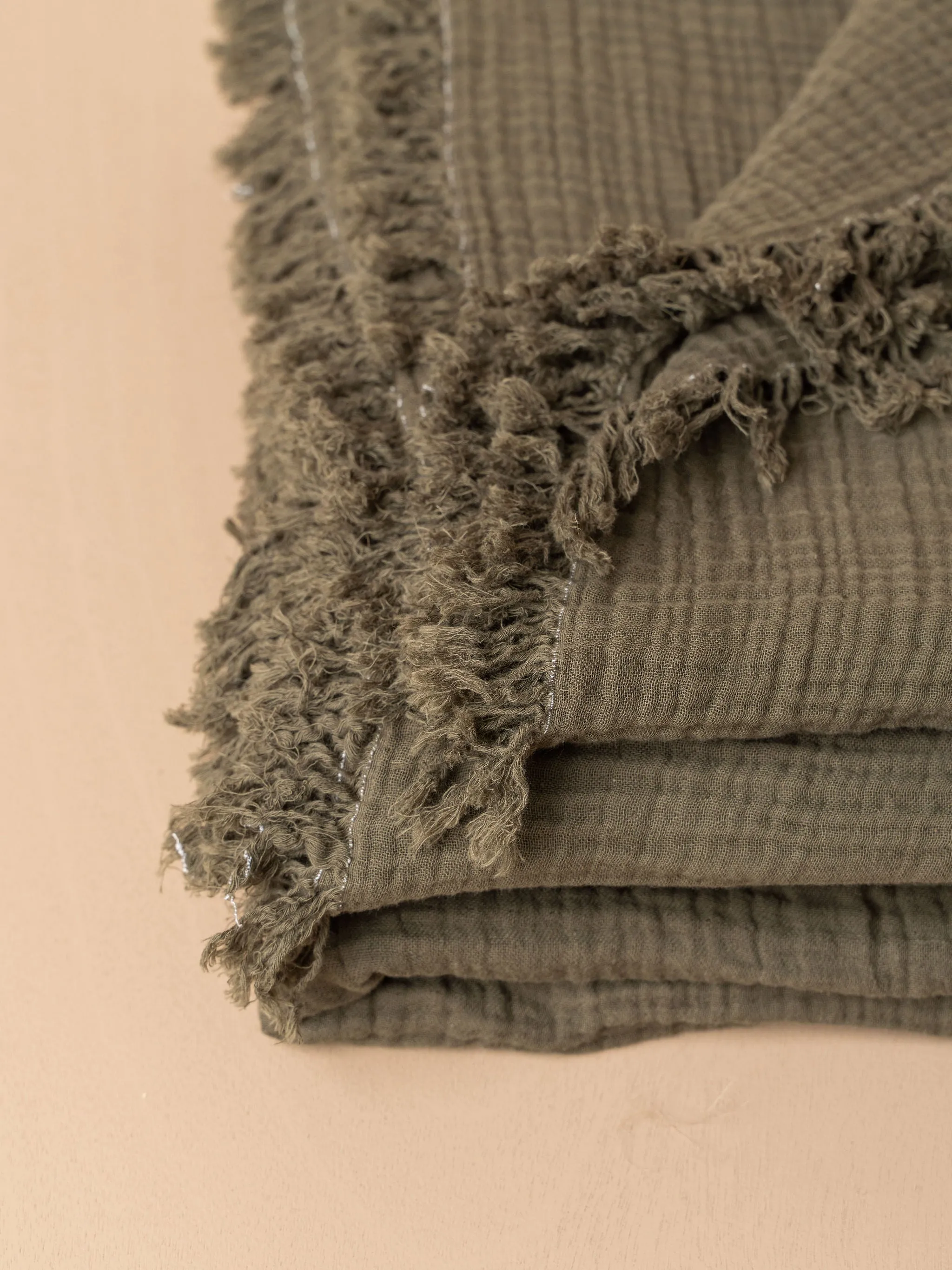 Enes Cotton Bedcover | Dark Olive