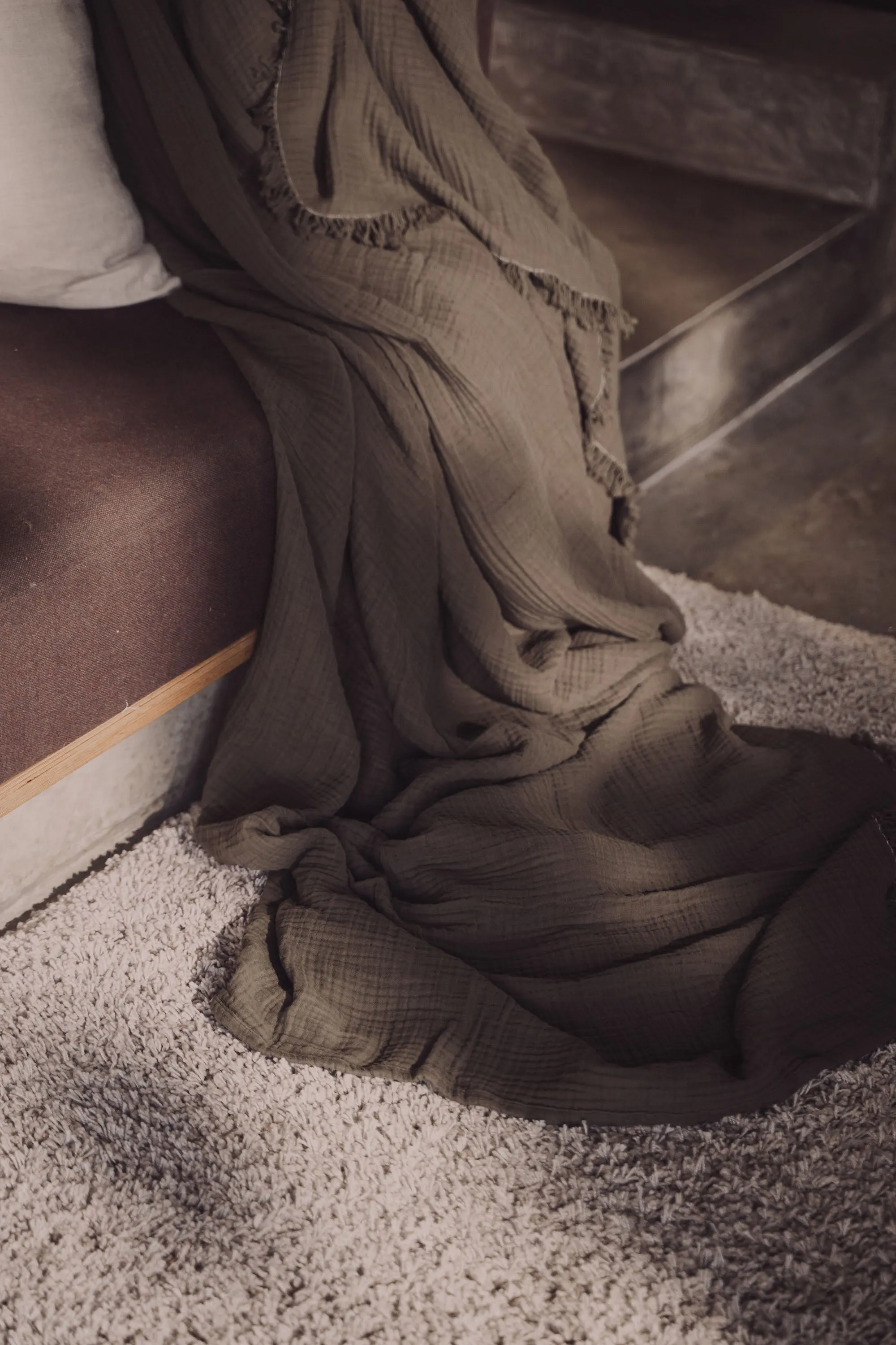 Enes Cotton Bedcover | Dark Olive