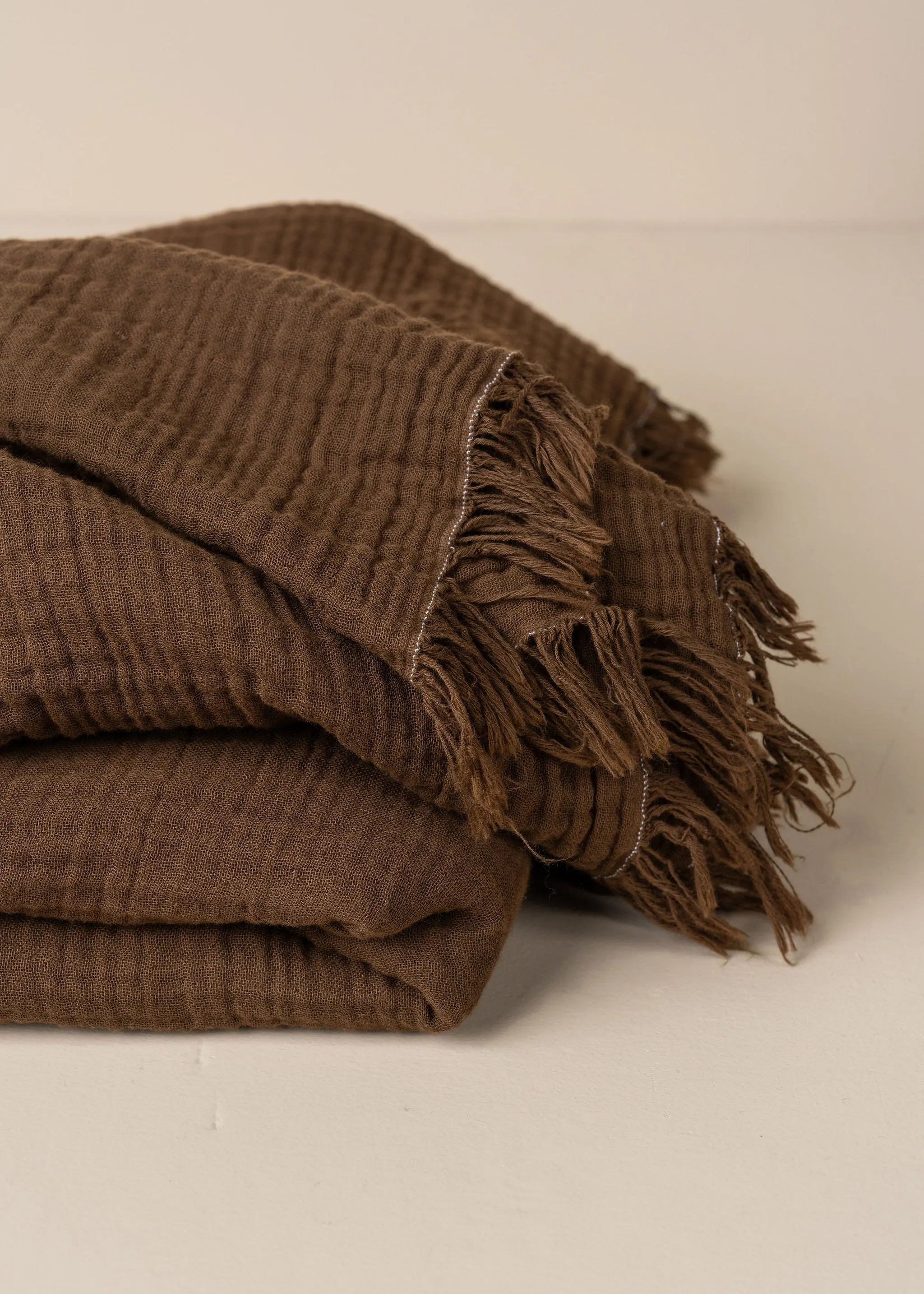 Enes Cotton Throw | Chocolate