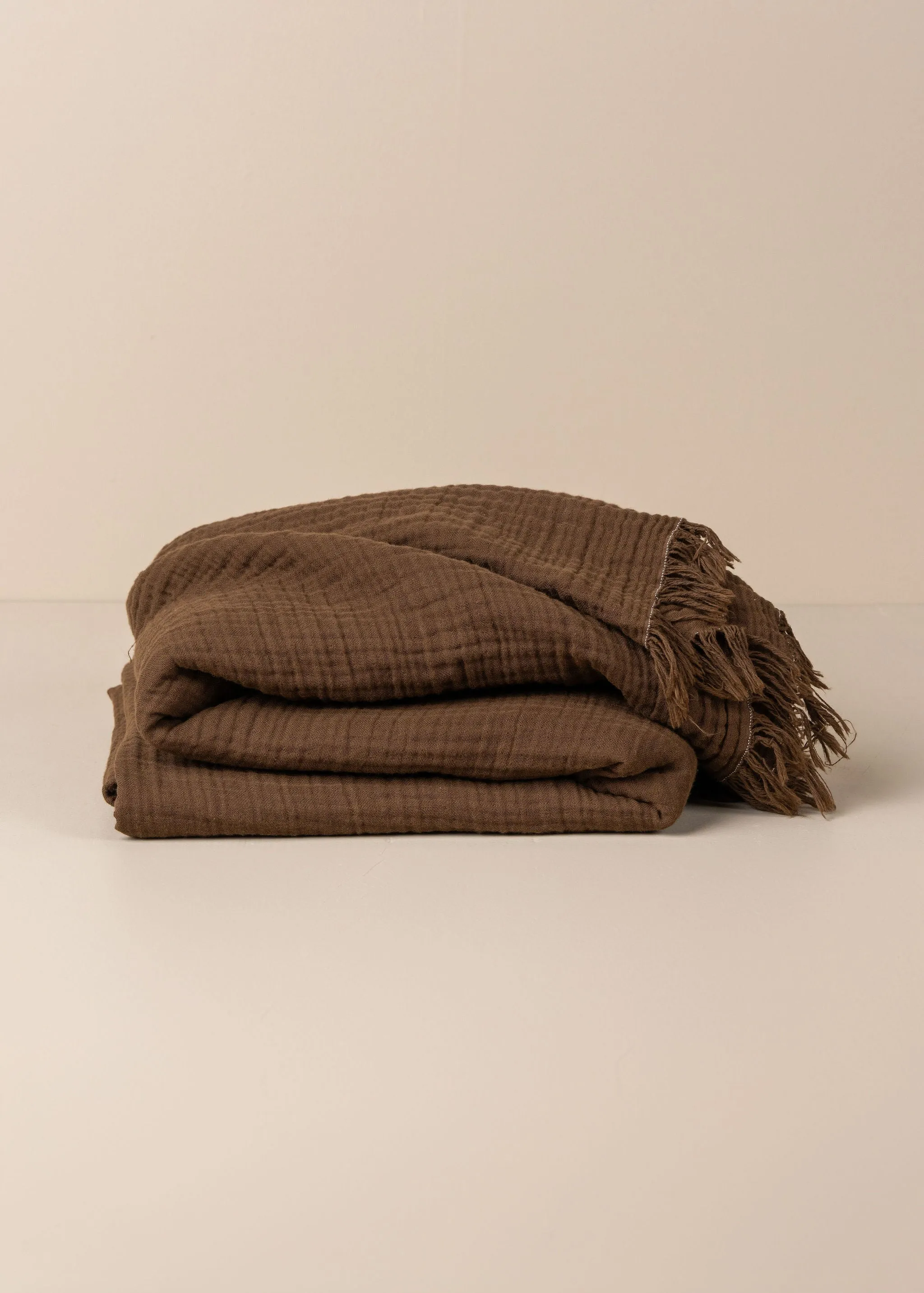 Enes Cotton Throw | Chocolate