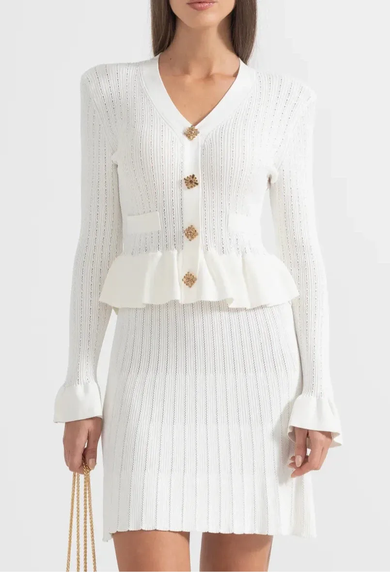 FEDRA Long Sleeve Knitted Bodycon Set