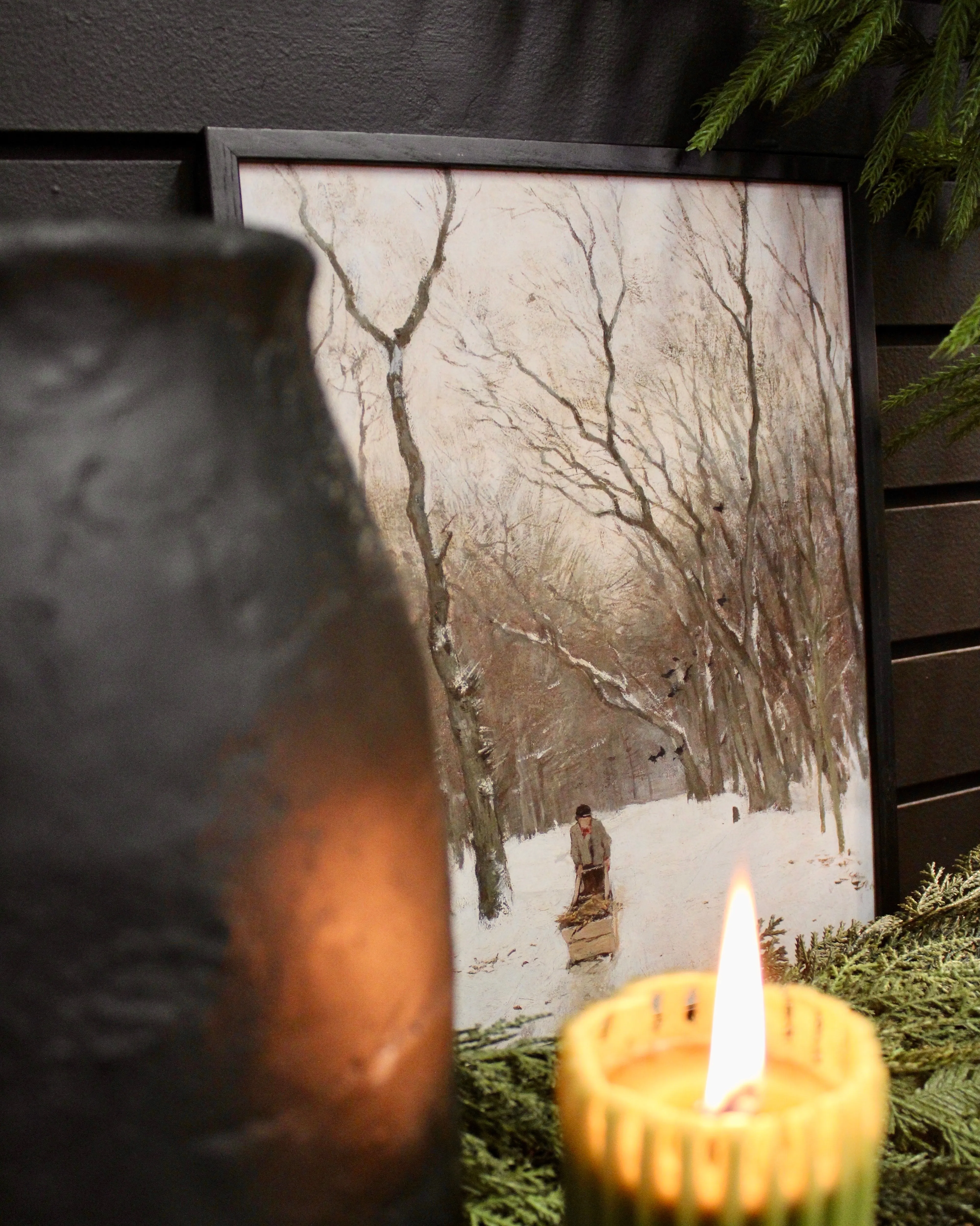 Framed Winter Scene Print