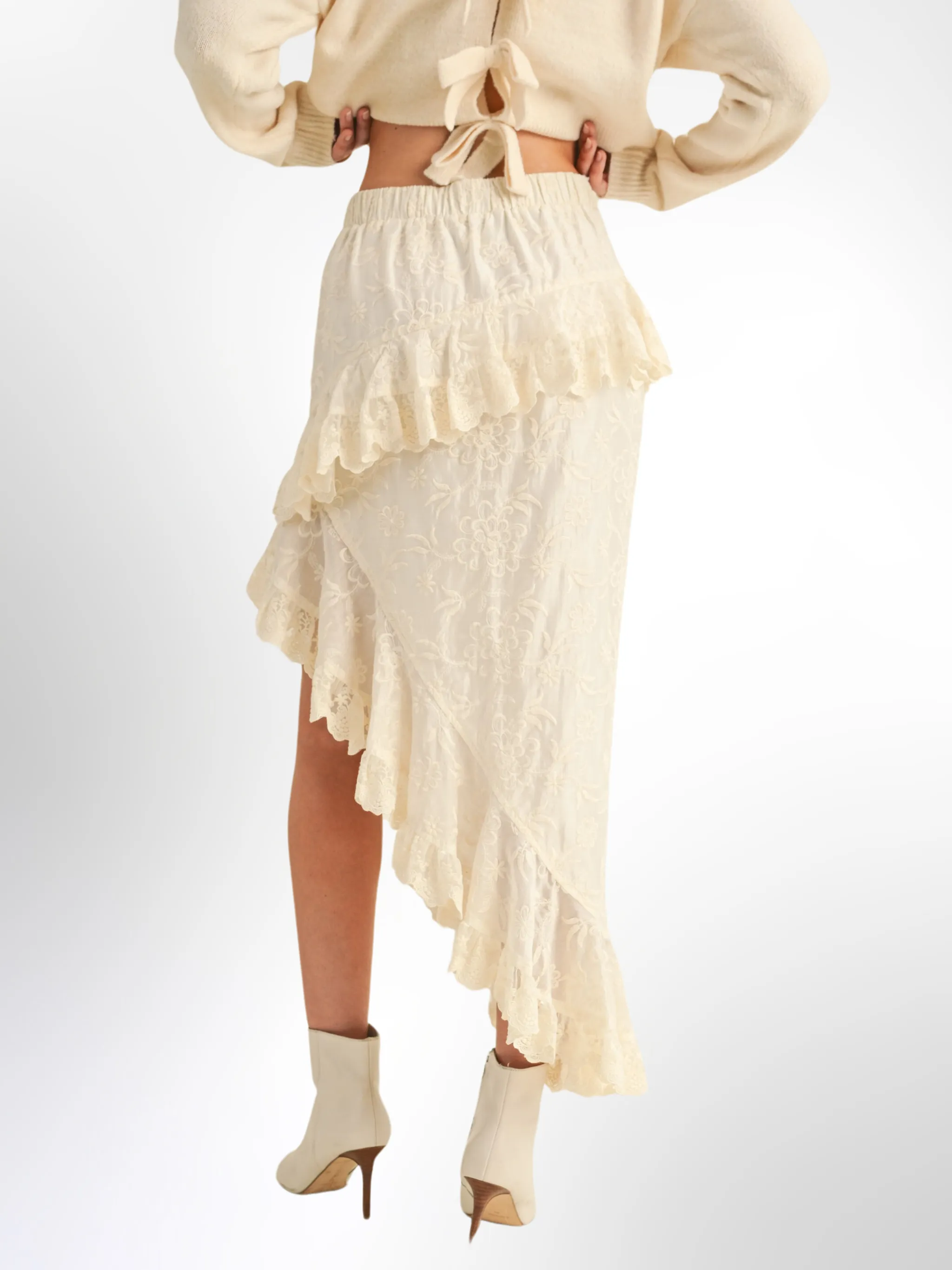 Free Me Asymmetric Lace Skirt