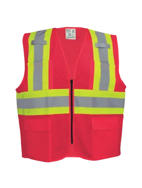 FrogWear® HV Lightweight High-Visibility Red Mesh Surveyor Vest - GLO-0055