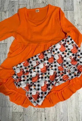 Girls Pumpkin Bell Bottom Set