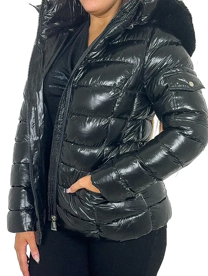 Gloss Fitted Puffer Coat
