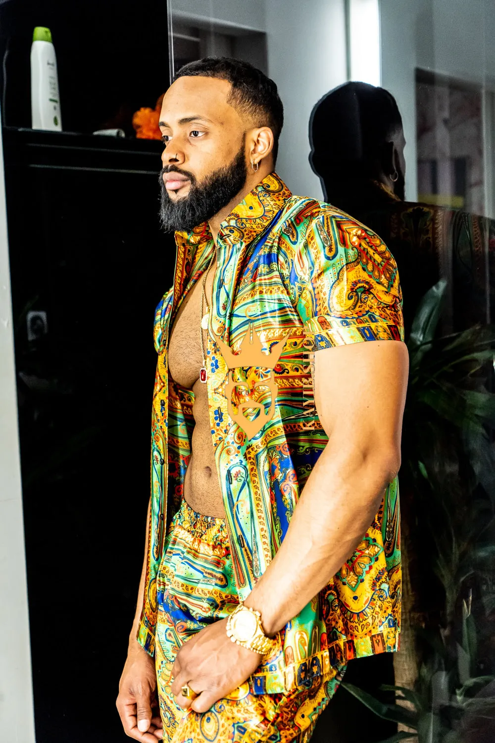Gold Barocco Silk Set 2pcs - Elevate your wardrobe with luxury and sophistication - Crafted from pure silk.