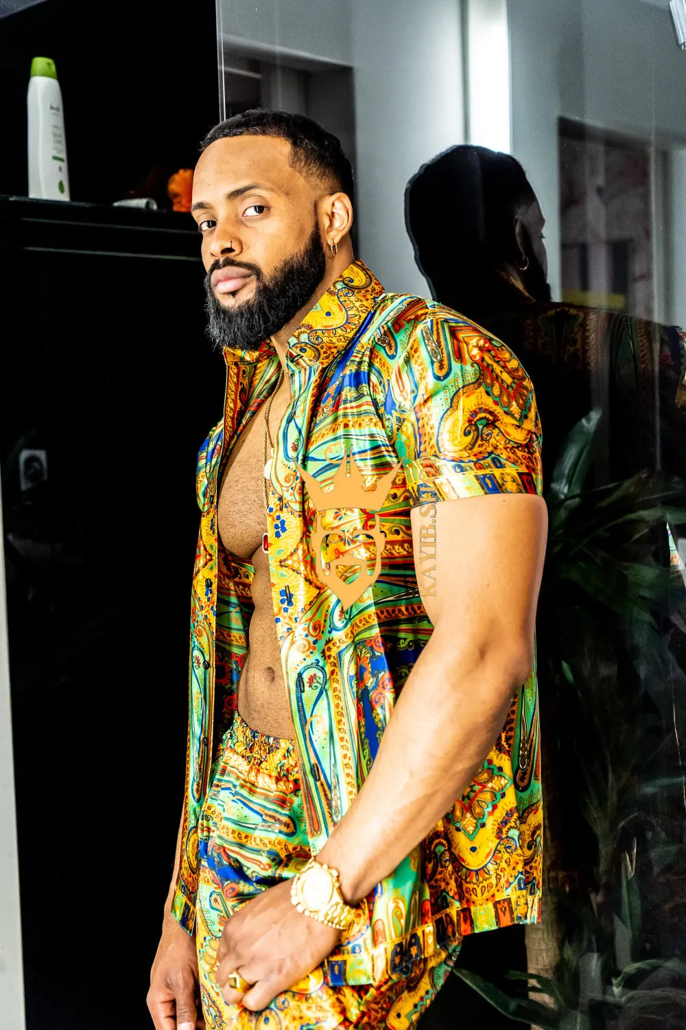 Gold Barocco Silk Set 2pcs - Elevate your wardrobe with luxury and sophistication - Crafted from pure silk.