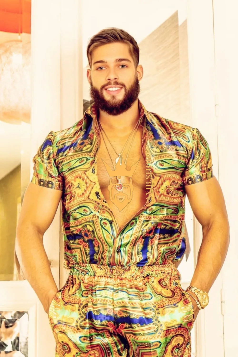Gold Barocco Silk Set - Luxurious Style for the Modern Fashionista - Handcrafted from Pure Silk