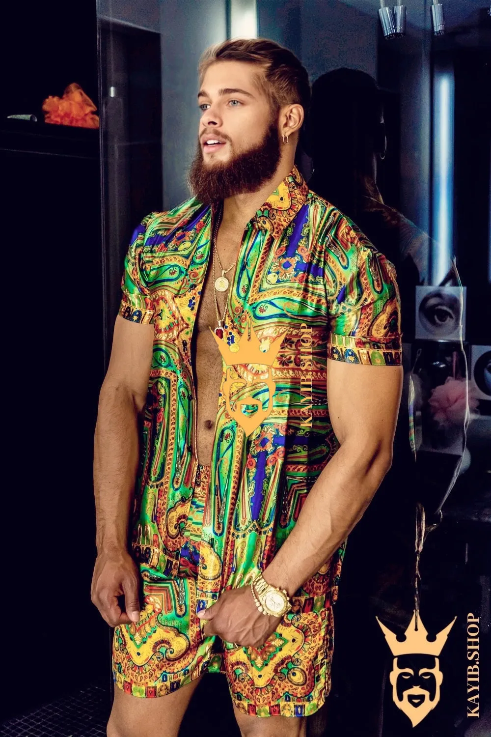 Gold Barocco Silk Set - Luxurious Style for the Modern Fashionista - Handcrafted from Pure Silk