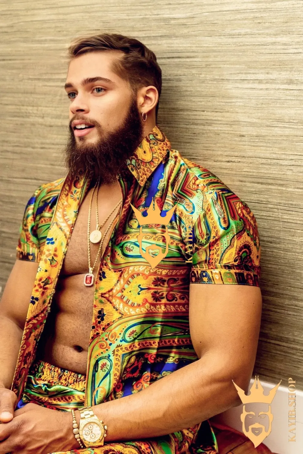 Gold Barocco Silk Set - Luxurious Style for the Modern Fashionista - Handcrafted from Pure Silk