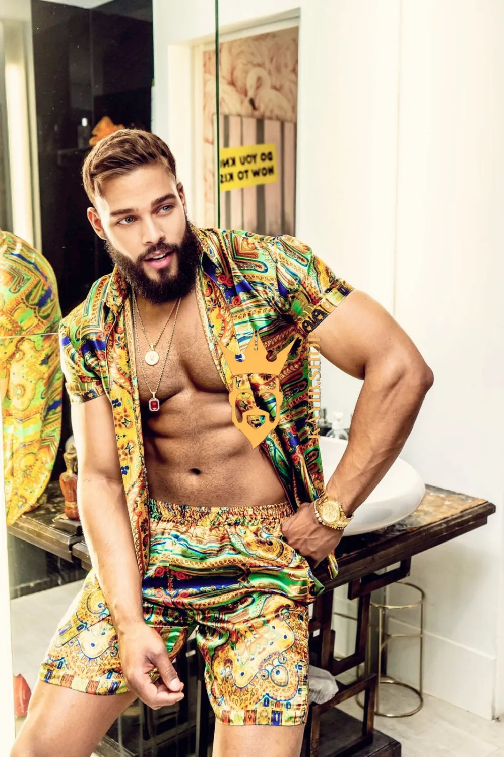 Gold Barocco Silk Set - Luxurious Style for the Modern Fashionista - Handcrafted from Pure Silk