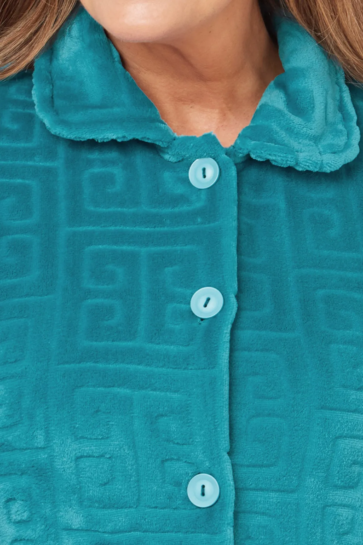 Greek Key  Embossed Fleece Bed Jacket