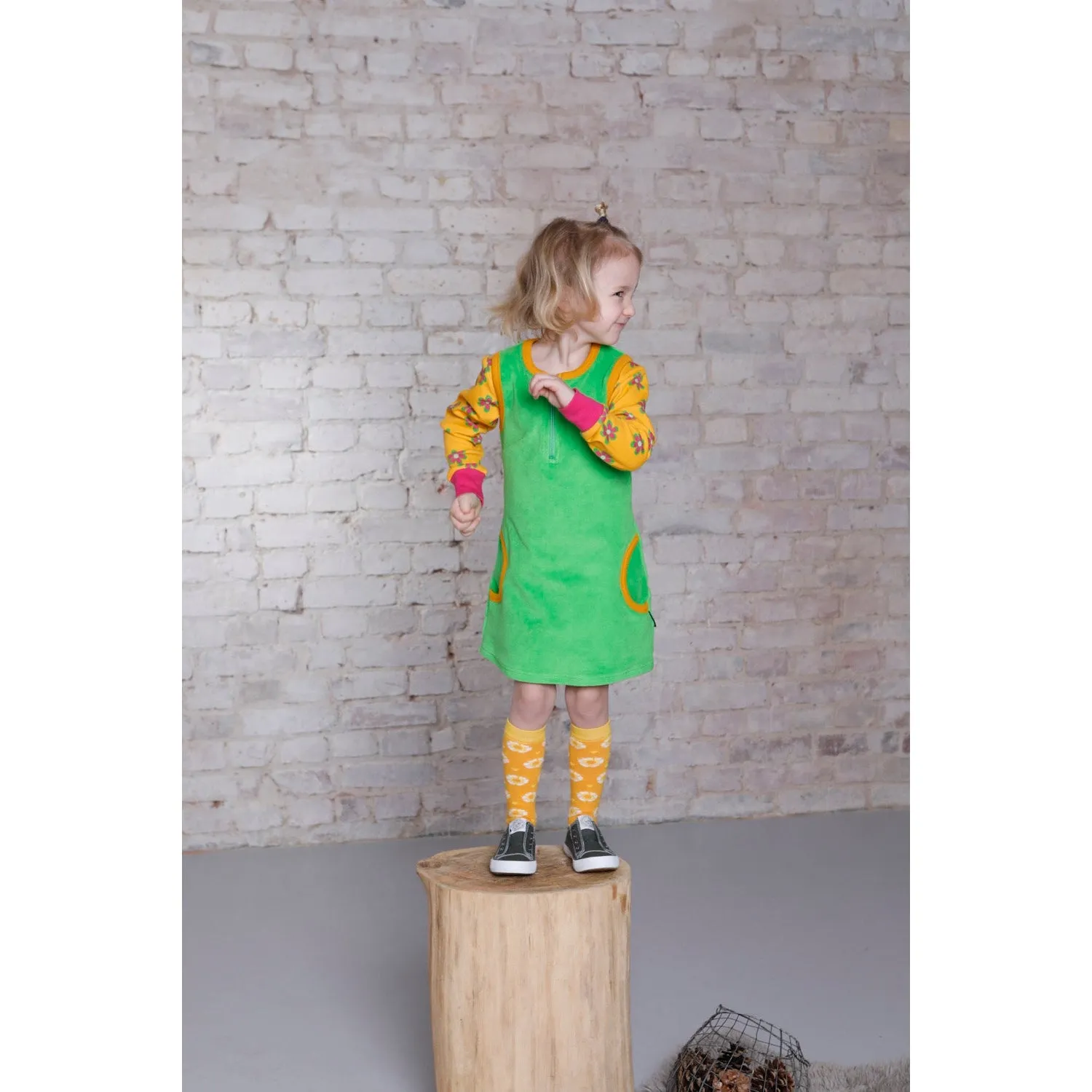 Green Terry Twiggy Dress