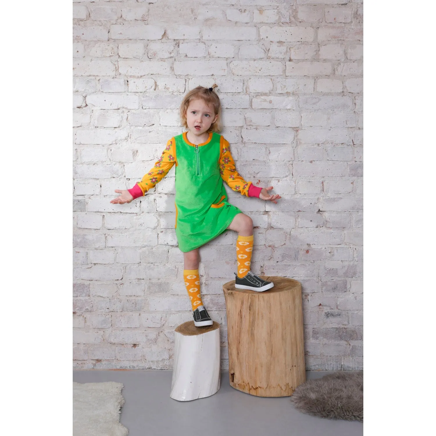 Green Terry Twiggy Dress