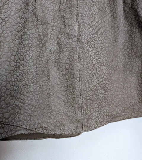 Grey Patterned Leather Mini-Skirt - S